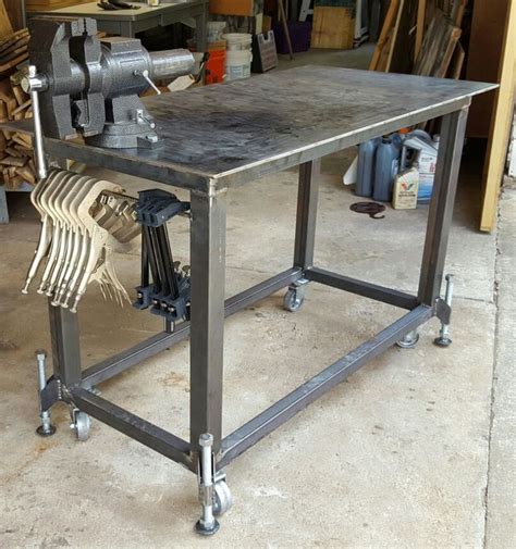 Welding table with vise. | Welding table, Metal work bench, Welding bench