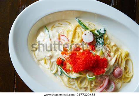 51 Flying Fish Roe On Spaghetti Images, Stock Photos, 3D objects ...