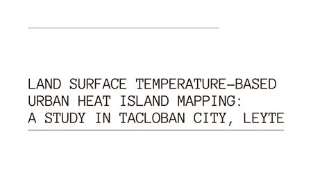 SOLUTION: Urban heat island mapping - Studypool