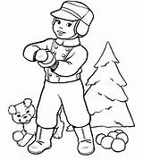 Snowball Fight Free Printable Coloring Page  sketch template