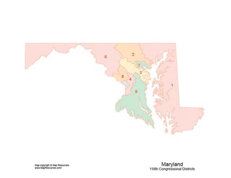 Maryland Map with 2022 Congressional Districts