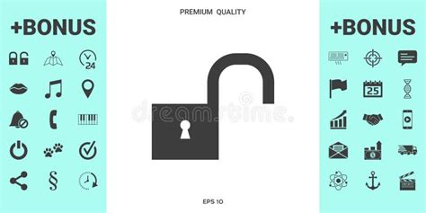 Unlock icon symbol stock vector. Illustration of system - 123479519