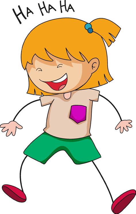 Cute girl laughing doodle cartoon character isolated 2306260 Vector Art at Vecteezy