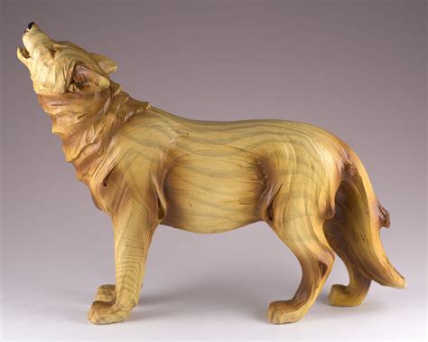 Howling Wolf Faux Carved Wood Look Figurine 9 | Wood carving, Wood carving art, Carving