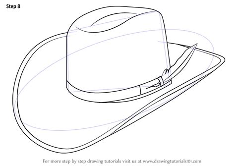 Step by Step How to Draw Cowboy Hat : DrawingTutorials101.com