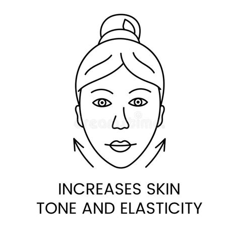 Increases the Tone and Elasticity of the Skin on the Face Line Icon in Vector, Illustration of a ...