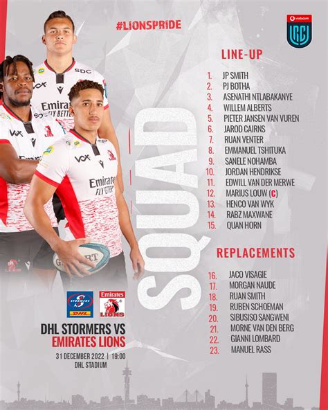 Lions on Twitter: "Your final Emirates Lions team for 2022 to take on ...