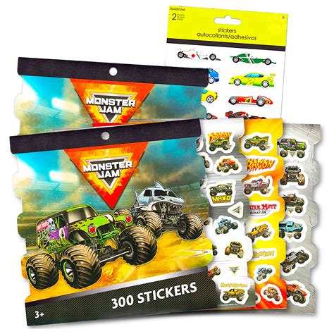 Monster Jam Party Supplies Stickers for Kids Bundle ~ 600 Assorted Monster Jam Trucks Stickers ...