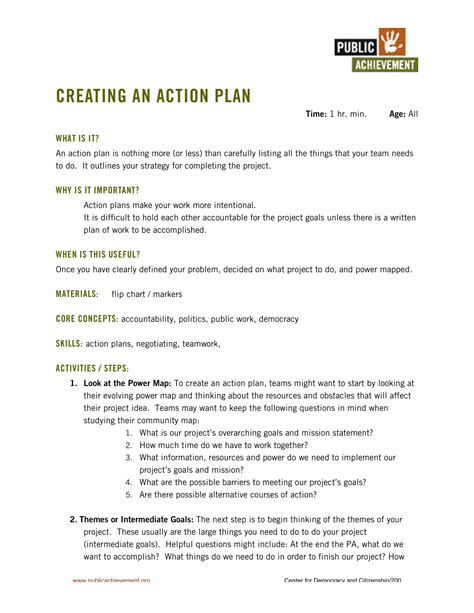 Project Action Plan Examples - 21+ PDF, Word | Examples