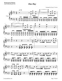 One Day-Lovejoy- Free Piano Sheet Music & Piano Chords