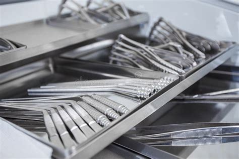 Instruments for Cardiothoracic and Vascular Surgery in a Steel Tray Stock Image - Image of ...