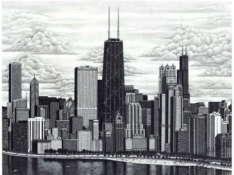 Chicago Skyline Sketch at PaintingValley.com | Explore collection of ...