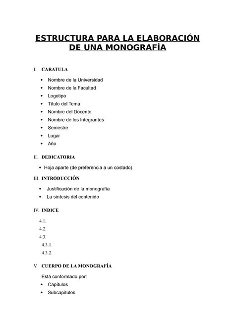 (1) Estructura de una monografía ( resumen de ayuda y tips para ...