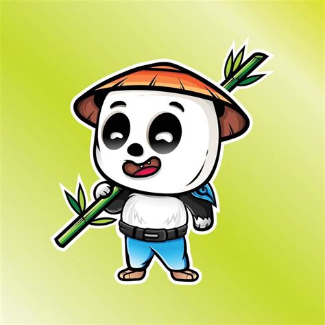 Cute panda mascot logo design character 10639047 Vector Art at Vecteezy