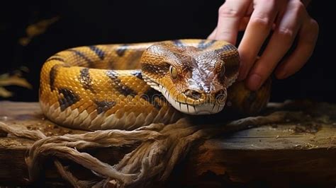 The Snake in the Process of Molting, Freed from the Skin Stock Illustration - Illustration of ...