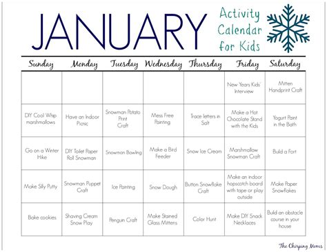 31 January Activities & Crafts for Kids (Free Activity Calendar ...