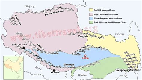 Tibet Climate Map, Tibet Weather Map, Tibet Attraction