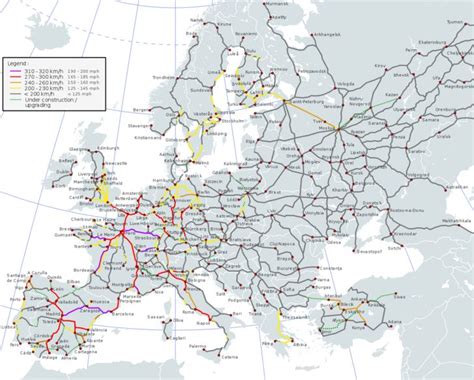 High Speed Rail Map of Europe | Europe map, Train map, Rail europe