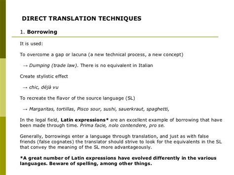 Translation techniques presentation