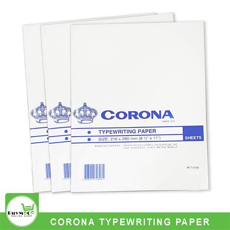 Corona TYPEWRITING PAPER 8.5" X 11" - 500 SHEETS | Lazada PH