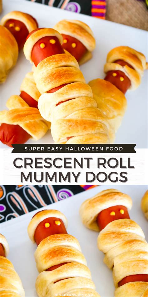 Crescent Roll Mummy Dogs - Big Bear's Wife Savory Halloween Recipe