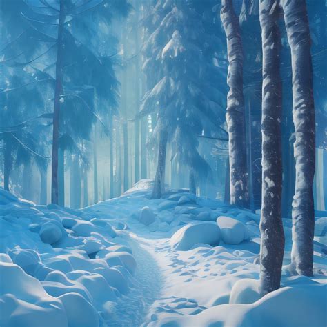 Blue Snow Forest by johnthedowe2 on DeviantArt