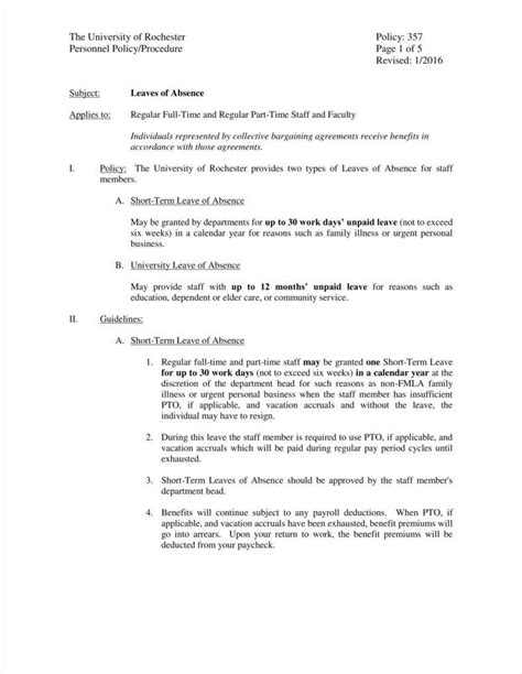 16+ Leave Policy Templates - Free PDF, Word Format Download | Free ...