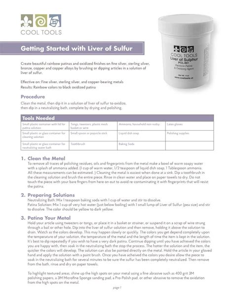 Liver of Sulfur Instructions - DocsLib