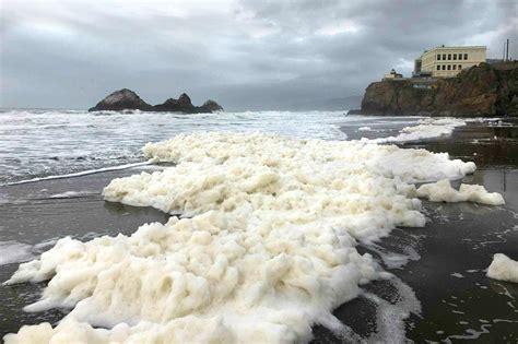 Why San Francisco's Ocean Beach is covered in 'snow'