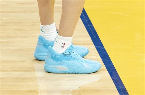 Detail view of the shoes worn by Charlotte Hornets guard LaMelo Ball (2) during the second ...