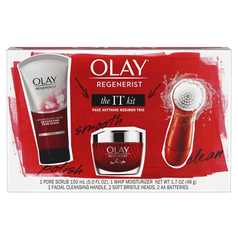 ($61 Value!) Olay Regenerist Regimen Gift Set: Facial Cleansing Brush ...