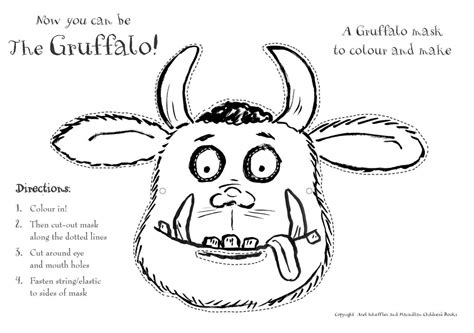 Masker van de Gruffalo | The gruffalo, Kleurplaten, Thema