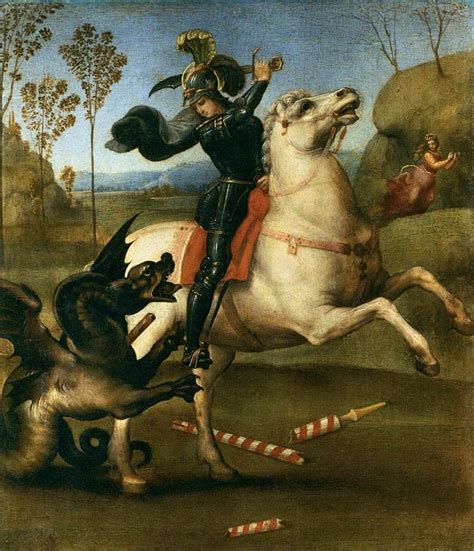 Saint George Struggling with the Dragon Painting by Raphael - Fine Art America