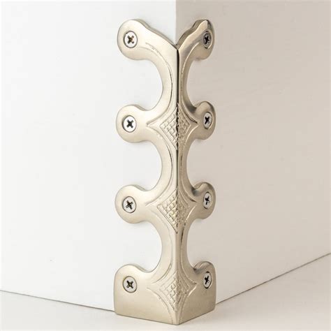 Skiffer Skirting Board Corner Protector Satin Nickel 134mm - Broughtons Lighting & Ironmongery