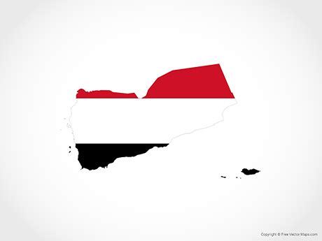 Printable Vector Map of Yemen - Flag | Free Vector Maps