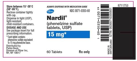 Nardil - FDA prescribing information, side effects and uses