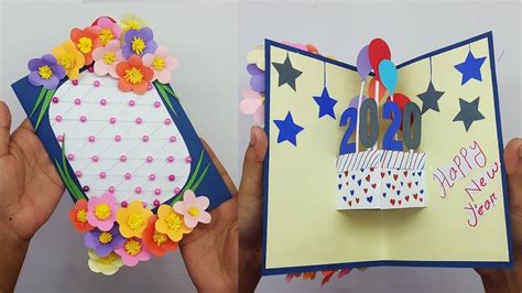 Beautiful Handmade Happy New Year 2020 Card Idea - Very Easy New Year Pop up Greeting Cards DIY