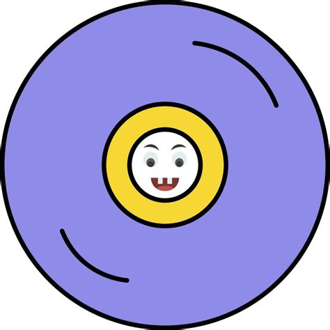 Cartoon Character CD Yellow And Purple Icon. 24158907 Vector Art at ...