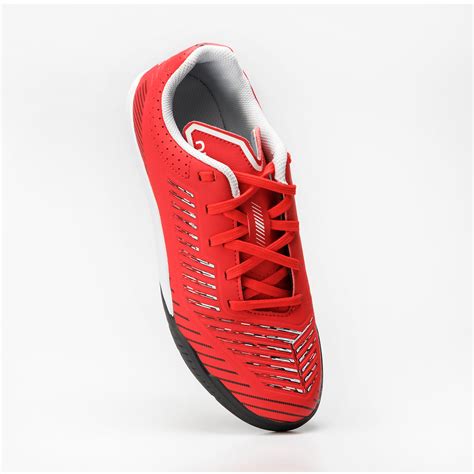 Kids' Indoor Soccer Shoes - Ginka 500 Red/Black - fluo electric red ...