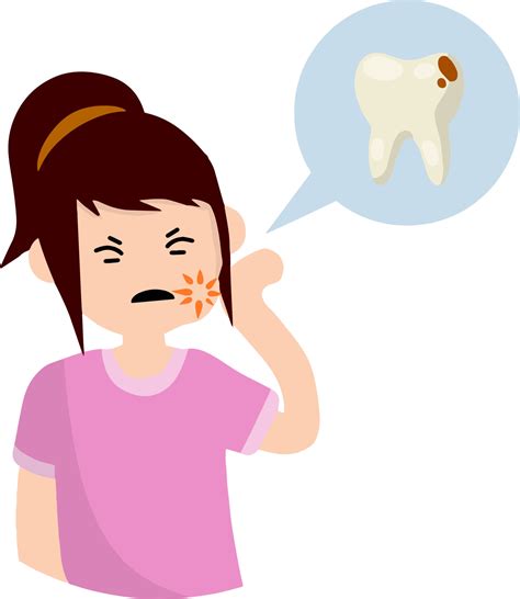 Woman with caries. Bubble with Tooth decay icon. Pain in cheek. The dentists work. Health care ...