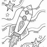 Rocket Coloring Pages Ship Easy Kids Colouring Outline Rockets Template  sketch template