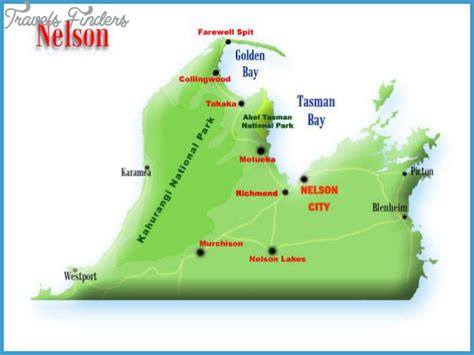 Nelson New Zealand Map - TravelsFinders.Com