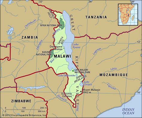 Map Of Malawi And Surrounding Countries - Brenda Tatiania