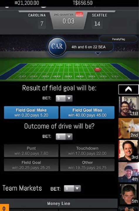 Live-Bet sports app lets you bet on the next play in a football game ...