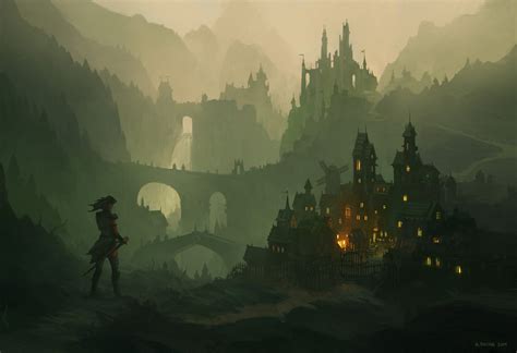 Grim Hollow by Andreas Rocha : r/ImaginaryVillages