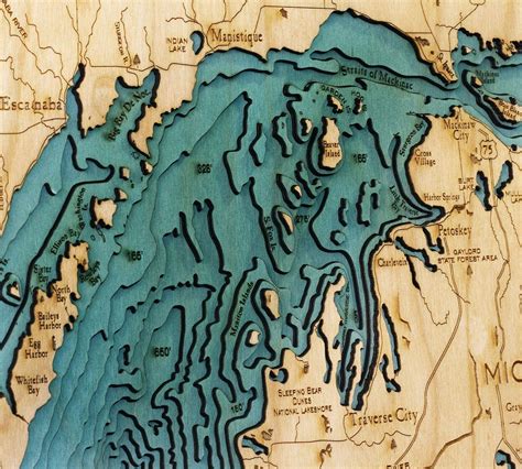 Bathymetric Map Great Lakes - Scrimshaw Gallery