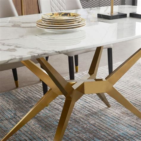 Modern Luxury Marble Dining Table In Gold Metal Legs - vrogue.co