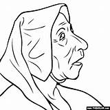 Old Lady Coloring Page sketch template