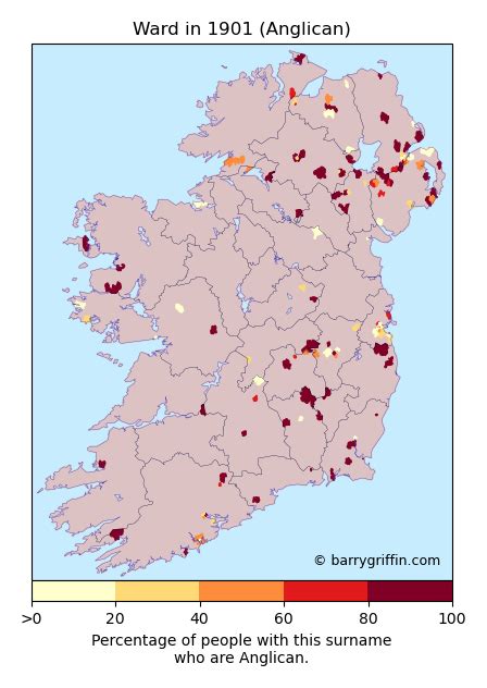 WARD Surname Maps of Ireland