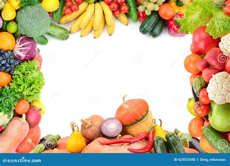 Frame Of Vegetables And Fruits Stock Photo Image Of Green Fruits